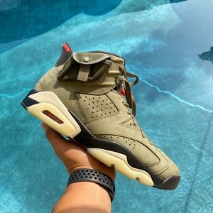 Travis Scott Air Jordan 6 Sneakers Shoes Olive